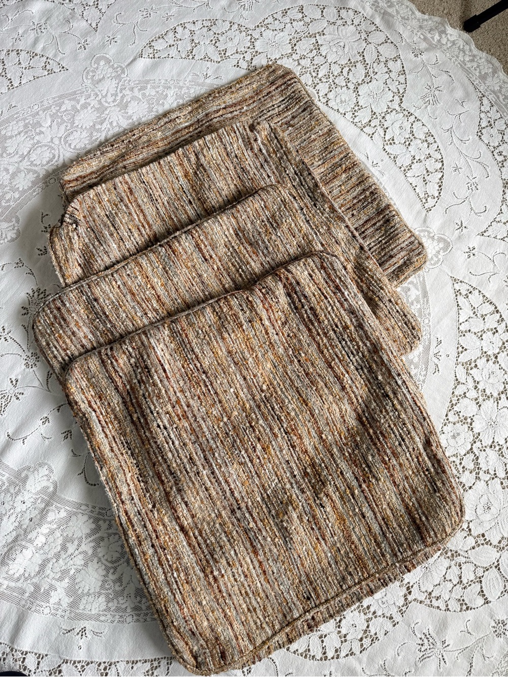 Neutral Tweed Pillow Cushion Covers Zip close - Set of 4‎